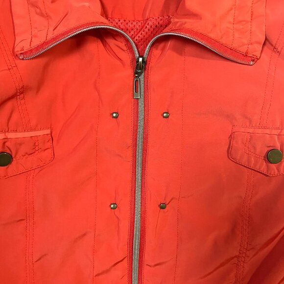 TanJay Petites Jacket Size 10P Orange Snap Pockets Lightweight Retro Style - Picture 5 of 16